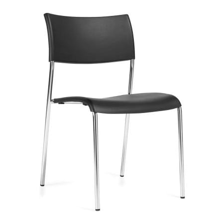 Gec Offices to Go Armless Stack Chair - Plastic - Black OTG1221B